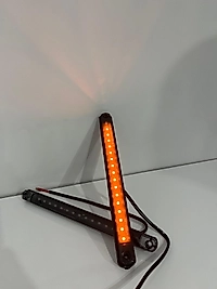16 Led Füme Cam Sarı Plastik Taban Parmak Lamba 12-24 v