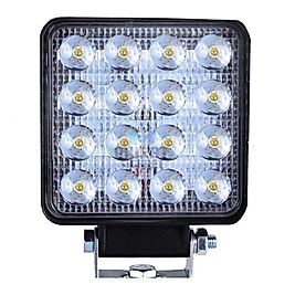 Wolfram Led Kare Çalışma Lambası 16 Led 12/24V E-Belgeli 48W