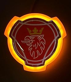 Ledli Damla Panjur arma Scania Kırmızı (Amber Led) 12-24 v