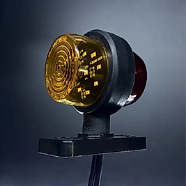 ZBS MAKSİ TAKOZ DÖNER AYAK  DÜZ CAM SARI- KIRMIZI 12-24 V