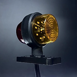 ZBS MAKSİ TAKOZ DÖNER AYAK  DÜZ CAM SARI- KIRMIZI 12-24 V