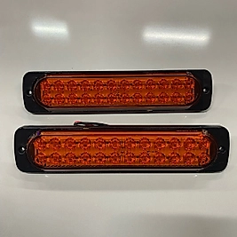 24 Led Siyah Taban Mercekli Çift Sıra Parmak Lamba 12-24 v Uyumlu