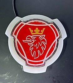 Ledli Damla Panjur arma Scania Kırmızı (Beyaz Led) 12-24 v