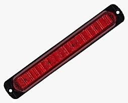 12 Led Siyah Taban Kırmızı Mercekli Parmak Lamba 12-24 v Uyumlu