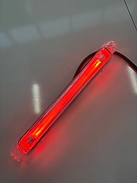 Boru Tip 2 led Şeffaf Cam Kabin Arkası Kırmızı 24 V